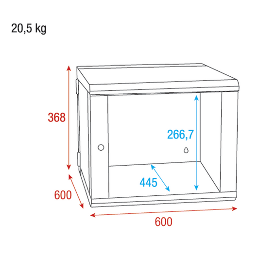 RCA-WMF12 12 HE Netzwerkschrank mit Glastür
