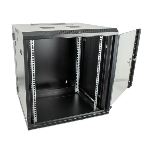 Server Rack 12U Wandmontage, aufklappbare Rückseite