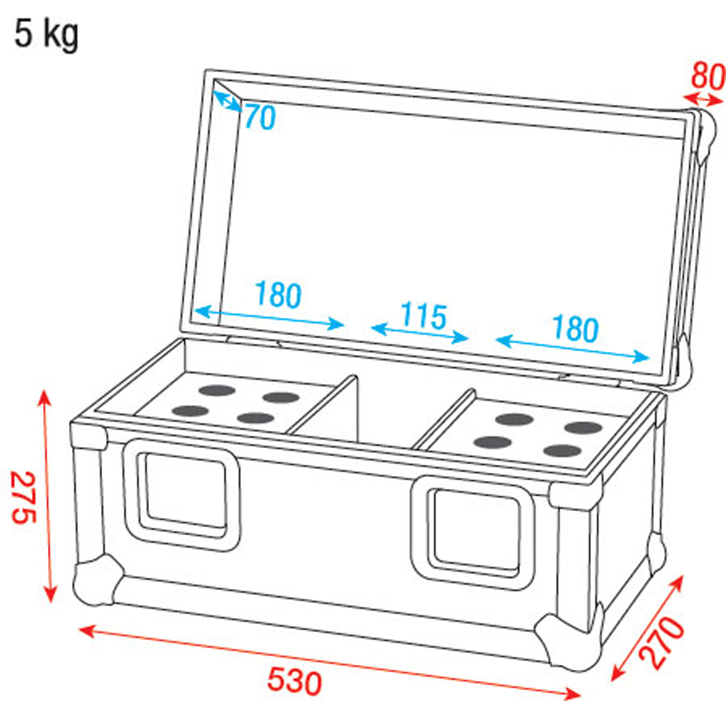 Mikrocase für 12 Mikros Transportcase Mikrophone